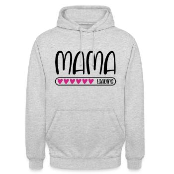Mama loading - Unisex Hoodie - Hellgrau meliert - Vorne - Alina (178cm) & Michal (187cm)