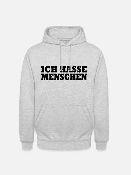 Ich hasse menschen - Unisex Hoodie - Hellgrau meliert