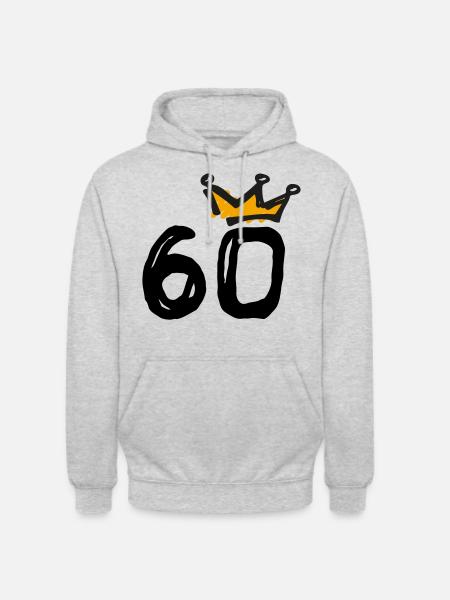 60th birthday Krone - Unisex Hoodie - light heather grey