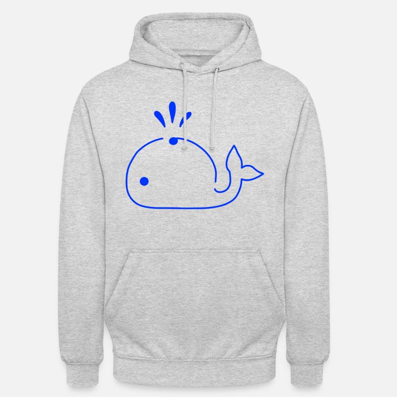 Dolphin Choice Bleu doux - Sweat-shirt à capuche unisexe - gris clair chiné