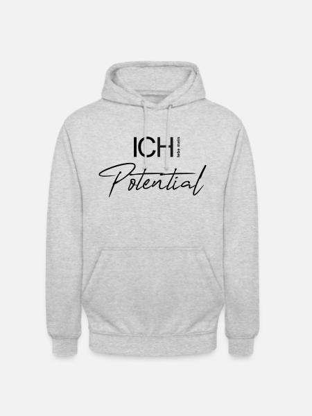 ICH lebe mein Potential. - Unisex Hoodie - Hellgrau meliert