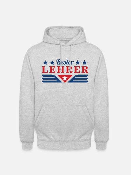 BESTER LEHRER - MATHELEHRER - DEUTSCHLEHRER - Unisex Hoodie - Hellgrau meliert