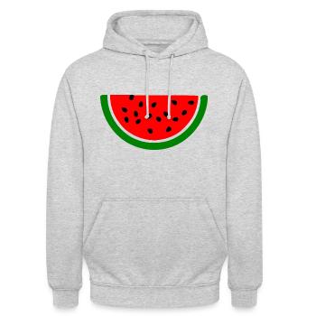 Watermelon melon - Unisex Hoodie - light heather grey - Front - Alina (178cm) & Michal (187cm)