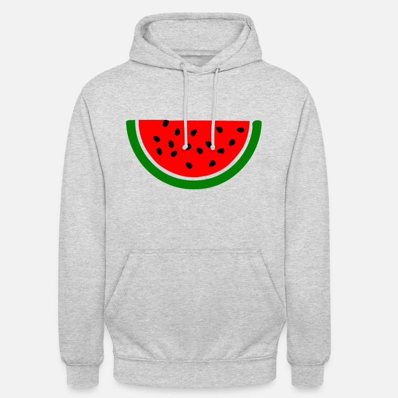 Melon pastèque - Sweat-shirt à capuche unisexe - gris clair chiné