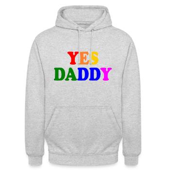 Yes daddy - Unisex Hoodie - Hellgrau meliert - Vorne - Alina (178cm) & Michal (187cm)
