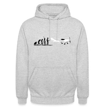vl3 Ultraleichtflugzeug UL Pilot Flugzeug - Unisex Hoodie - Hellgrau meliert - Vorne - Alina (178cm) & Michal (187cm)