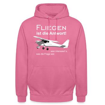 Ultraleichtflugzeug UL Pilot Flugzeug Flieger - Unisex Hoodie - Pink - Vorne - Alina (178cm) & Michal (187cm)