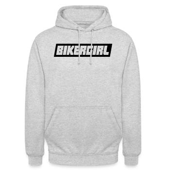 Bikergirl Biker Girl Woman Biker Bike Girl - Unisex Hoodie - light heather grey - Front - Alina (178cm) & Michal (187cm)