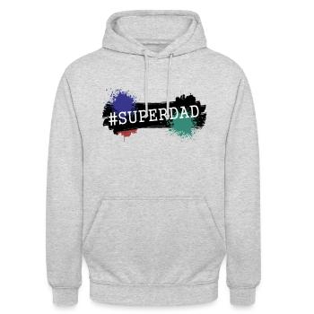 Super-papa - Sweat-shirt à capuche unisexe - gris clair chiné - Devant - Alina (178cm) & Michal (187cm)