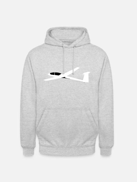 jantar std planeur planeur - Sweat-shirt à capuche unisexe - gris clair chiné