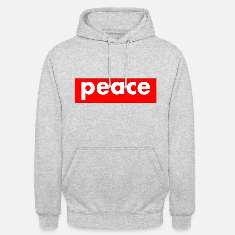 Peace - Sweat-shirt à capuche unisexe - gris clair chiné