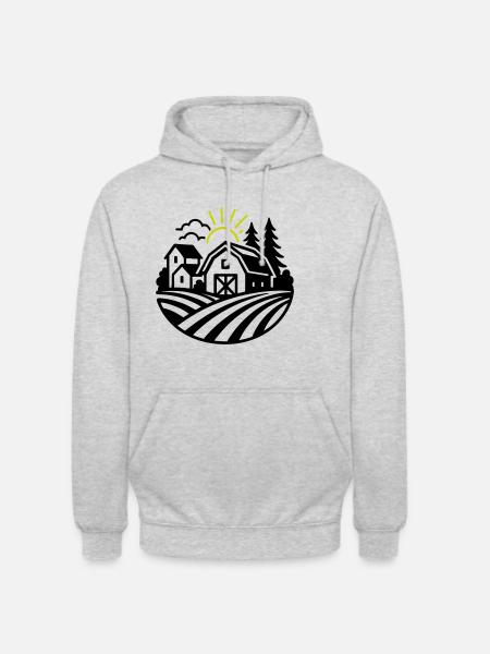 Bauernhof Farm - Unisex Hoodie - Hellgrau meliert