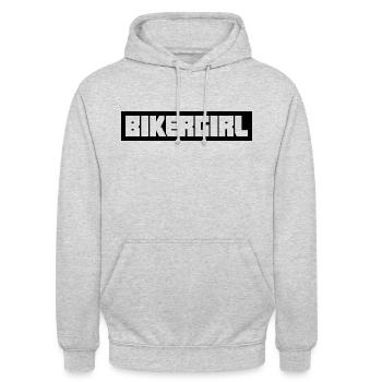 Bikergirl Biker Girl Woman Biker Bike Girl - Unisex Hoodie - light heather grey - Front - Alina (178cm) & Michal (187cm)