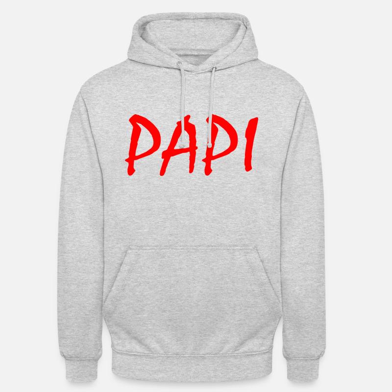 Papi - Sweat-shirt à capuche unisexe - gris clair chiné