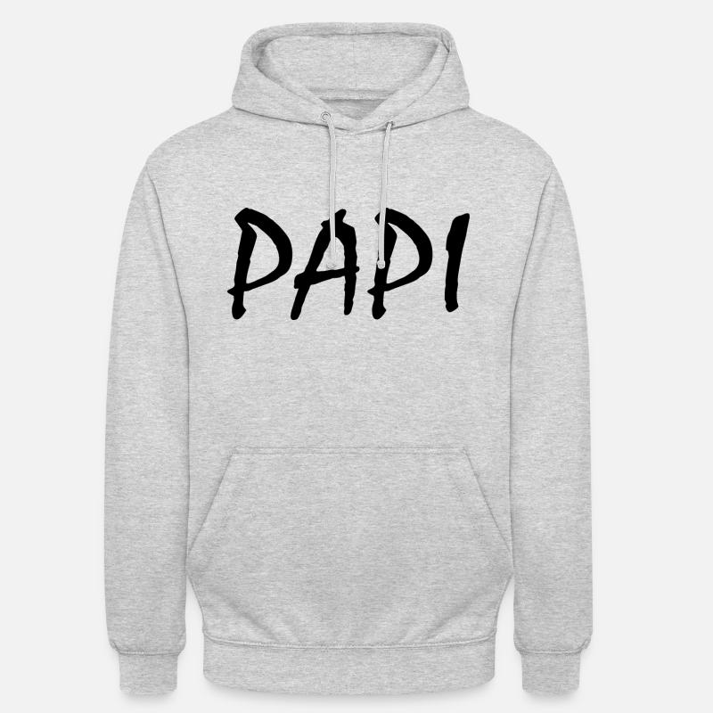 Papi - Sweat-shirt à capuche unisexe - gris clair chiné