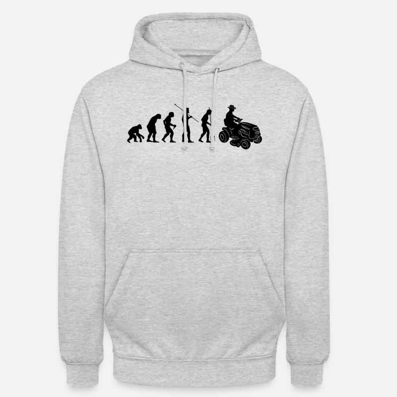 Rasentraktor Evolution Aufsitzmäher Rasenmäher - Unisex Hoodie - Hellgrau meliert