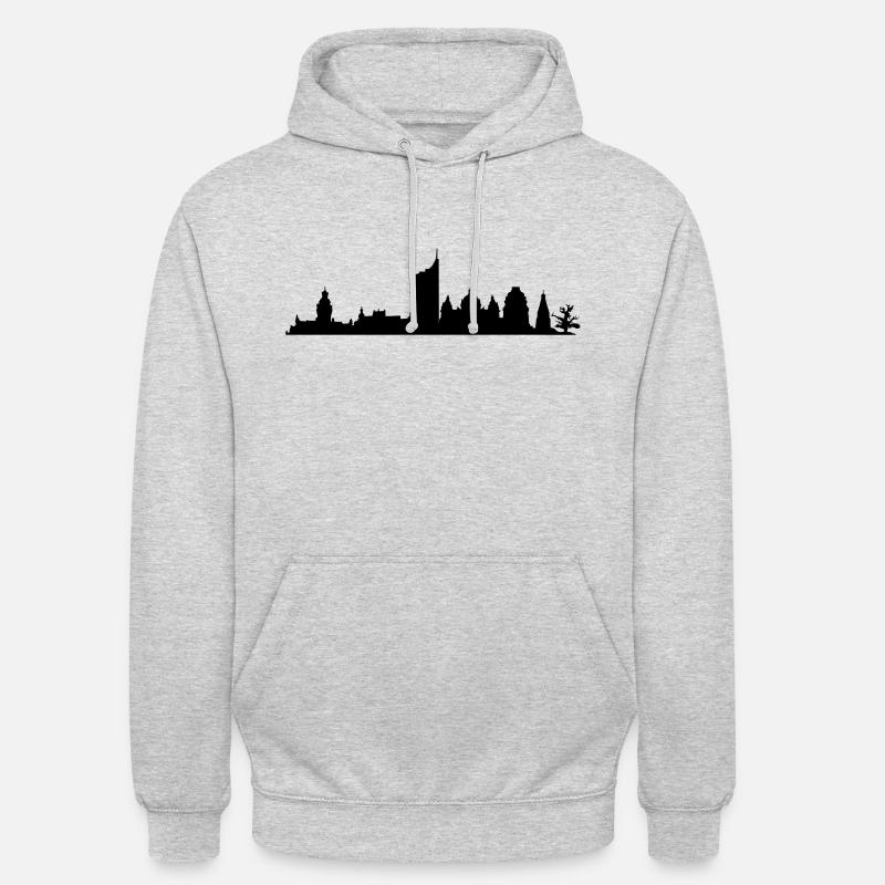 Leipzig Skyline - Sweat-shirt à capuche unisexe - gris clair chiné