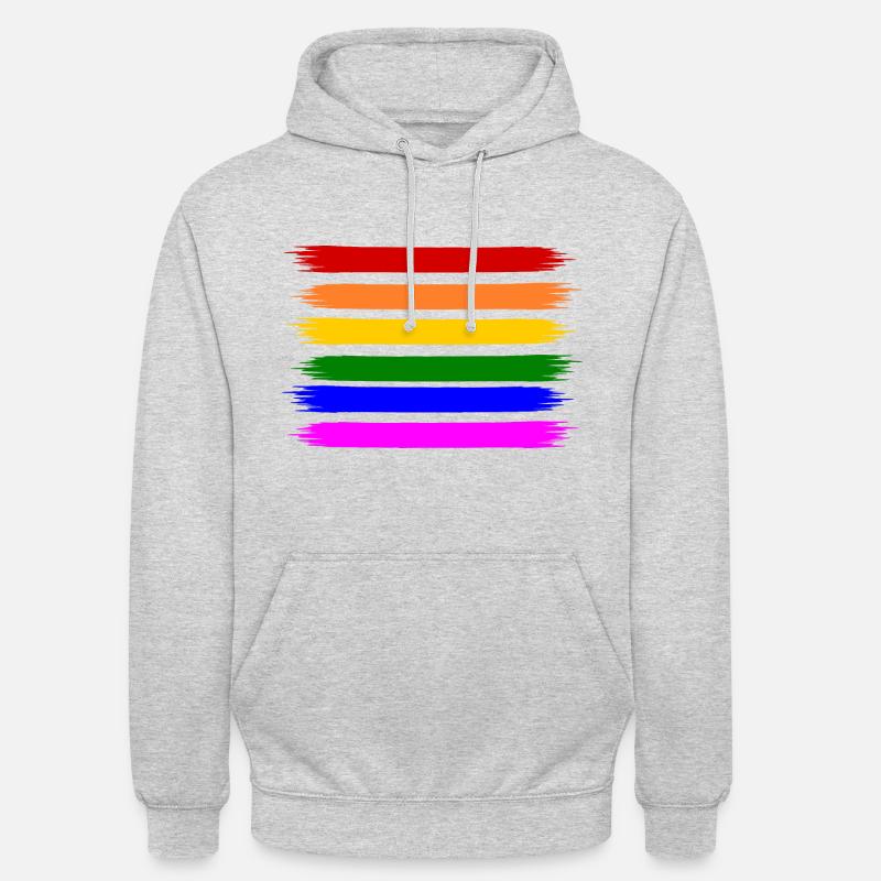 Regenbogen Regenbogenfahne - Unisex Hoodie - Hellgrau meliert