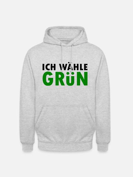 Ich wähle grün - Unisex Hoodie - Hellgrau meliert