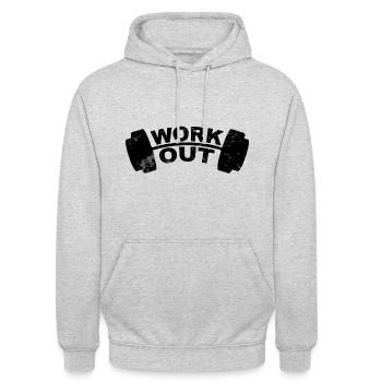 Halttel Workout - Sweat-shirt à capuche unisexe - gris clair chiné - Devant - Alina (178cm) & Michal (187cm)