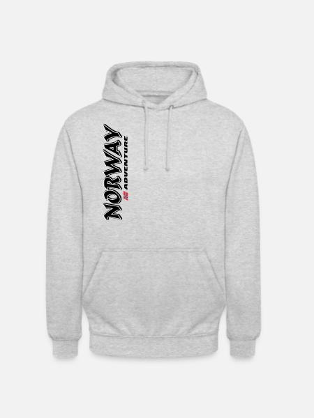 Norwegen - Norwegische Flagge - Unisex Hoodie - Hellgrau meliert