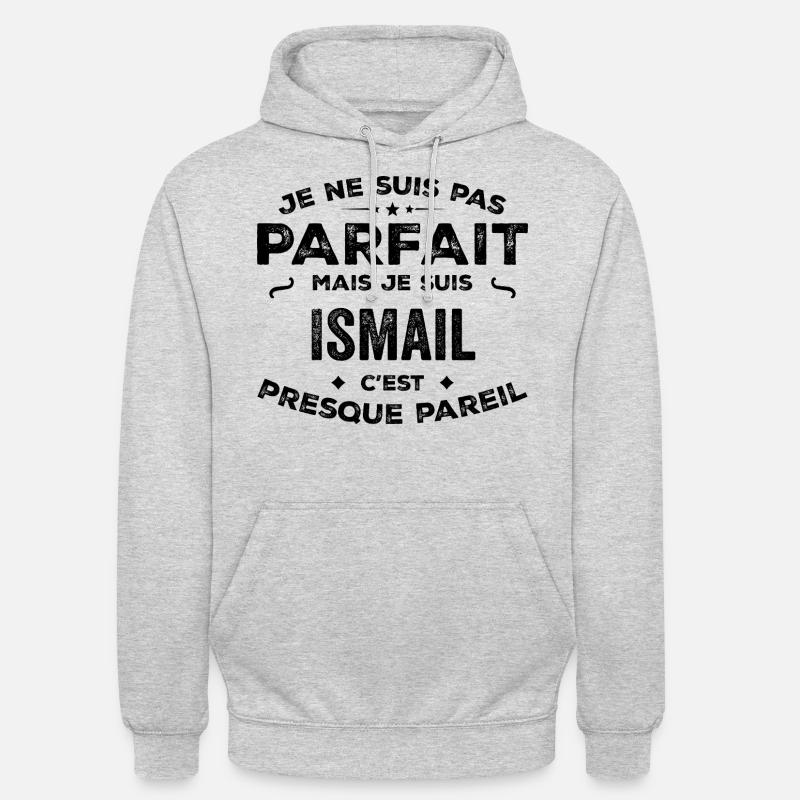 Ismail – Un Prénom, Une Légende Drôle et Fière - Sweat-shirt à capuche unisexe - gris clair chiné
