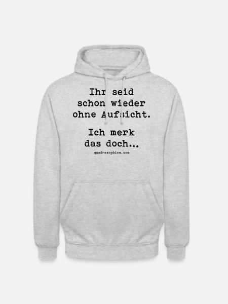 ohne Aufsicht - Unisex Hoodie - Hellgrau meliert