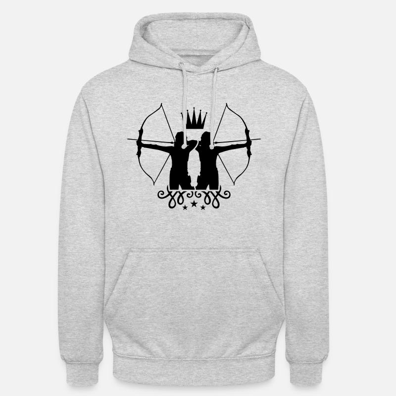 Tir à l’arc arc - Sweat-shirt à capuche unisexe - gris clair chiné