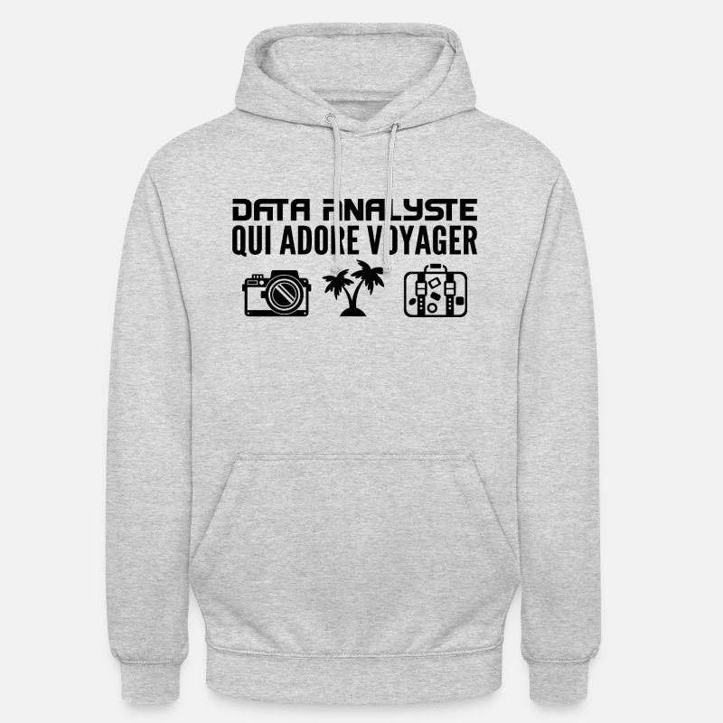 Reisende & Datenanalysten: Leidenschaft & Entdeckung - Unisex Hoodie - Hellgrau meliert