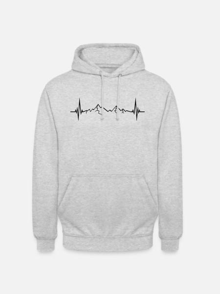 Fréquence cardiaque pulse éruption - Sweat-shirt à capuche unisexe - gris clair chiné