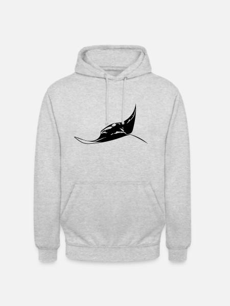 Flying manta - Unisex Hoodie - light heather grey