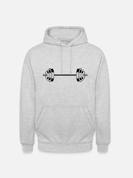 håndvægt ikon vægt symbol barbell - Hættetrøje unisex - lysegrå meleret