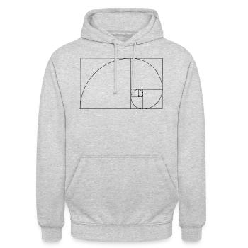 Fibonacci Spiral Golden Ratio Geometry Phi D - Unisex Hoodie - light heather grey - Front - Alina (178cm) & Michal (187cm)