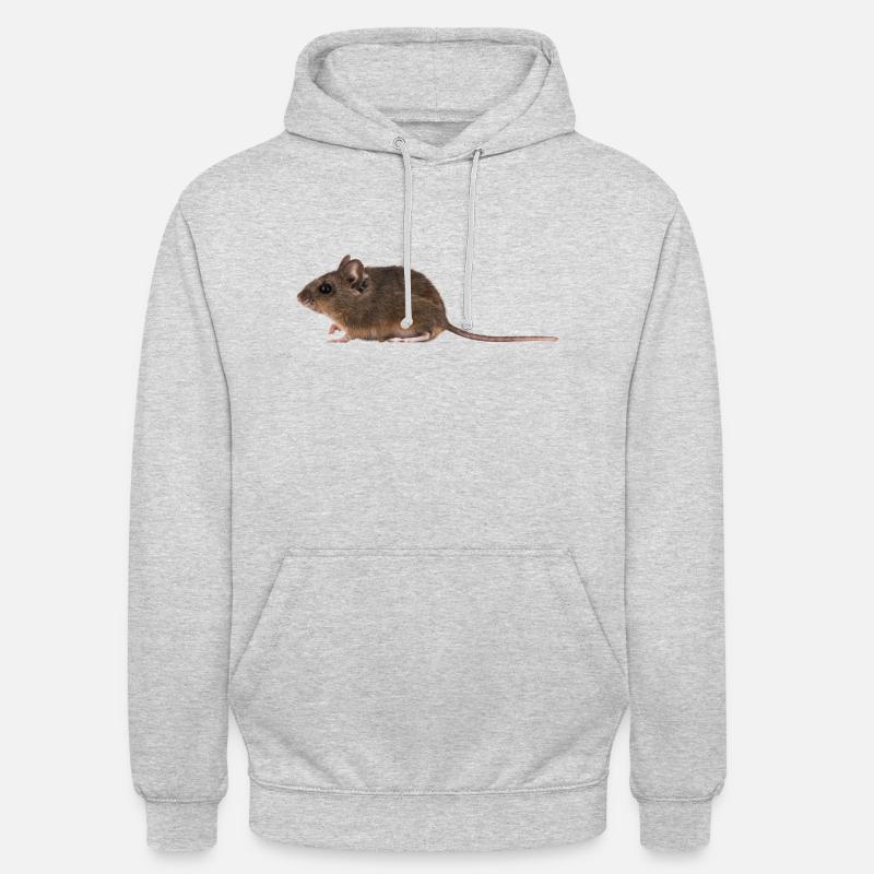 Une souris - Sweat-shirt à capuche unisexe - gris clair chiné