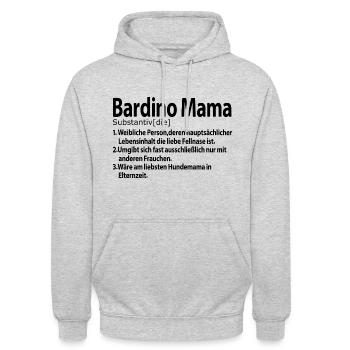 Bardino Majorero Canario Mama Frauchen Definition - Unisex Hoodie - Hellgrau meliert - Vorne - Alina (178cm) & Michal (187cm)