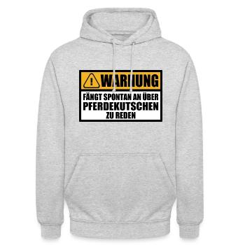 Pferdekutsche Kutsche Kutscher Spruch Lustig Warnu - Unisex Hoodie - Hellgrau meliert - Vorne - Alina (178cm) & Michal (187cm)