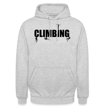 Climbing Woman - Sweat-shirt à capuche unisexe - gris clair chiné - Devant - Alina (178cm) & Michal (187cm)