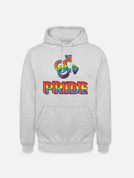 Gay Pride Regenbogen - Unisex Hoodie - Hellgrau meliert