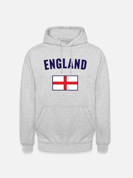 Drapeau de l’Angleterre - Sweat-shirt à capuche unisexe - gris clair chiné