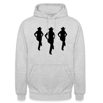 Line Dance - Country Musik - Unisex Hoodie - Hellgrau meliert - Vorne - Alina (178cm) & Michal (187cm)