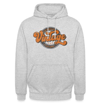 Legendäre Vintage Denim Kleidung Retro Orange - Unisex Hoodie - Hellgrau meliert - Vorne - Alina (178cm) & Michal (187cm)