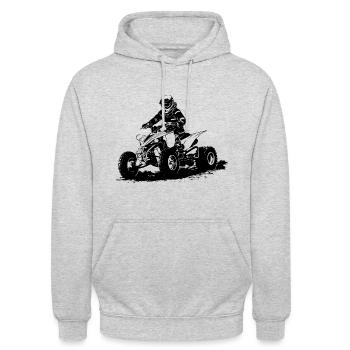 Quad Racing - ATV Racer - Sweat-shirt à capuche unisexe - gris clair chiné - Devant - Alina (178cm) & Michal (187cm)