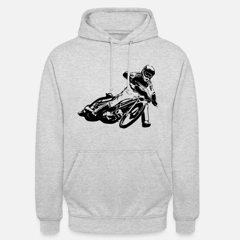 Coureur moto speedway - Sweat-shirt à capuche unisexe - gris clair chiné