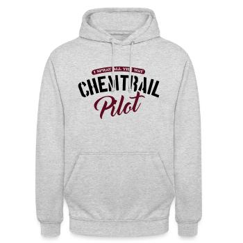 Chemtrail Pilot - Sweat-shirt à capuche unisexe - gris clair chiné - Devant - Alina (178cm) & Michal (187cm)