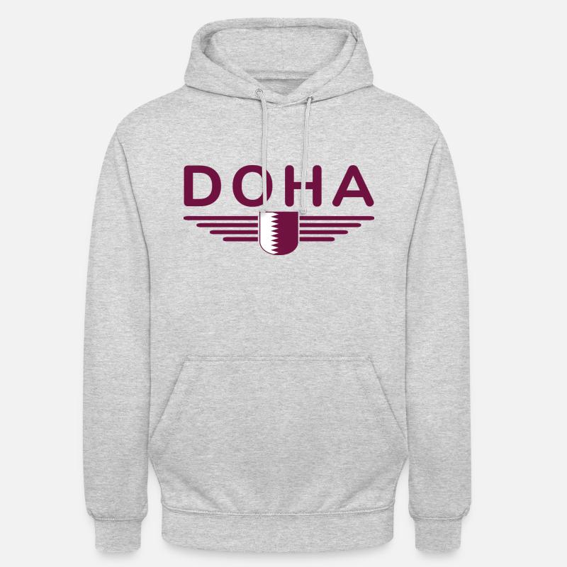 Doha Design – Stilvoll und Einzigartig - Unisex Hoodie - Hellgrau meliert