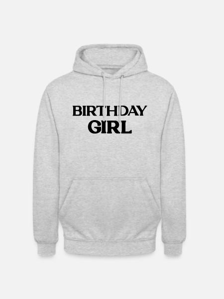 Fille d’anniversaire - Sweat-shirt à capuche unisexe - gris clair chiné
