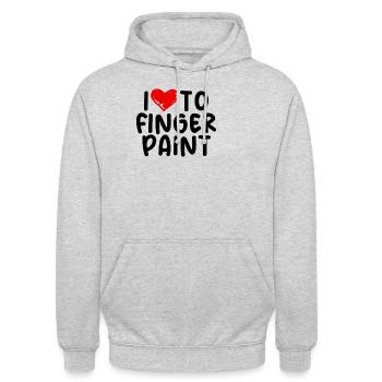Herren schlüpfrige vulgäre Paare, die ich gerne mi - Unisex Hoodie - Hellgrau meliert - Vorne - Alina (178cm) & Michal (187cm)