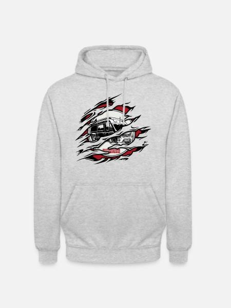 Kastenwagen Cracks - Unisex Hoodie - Hellgrau meliert