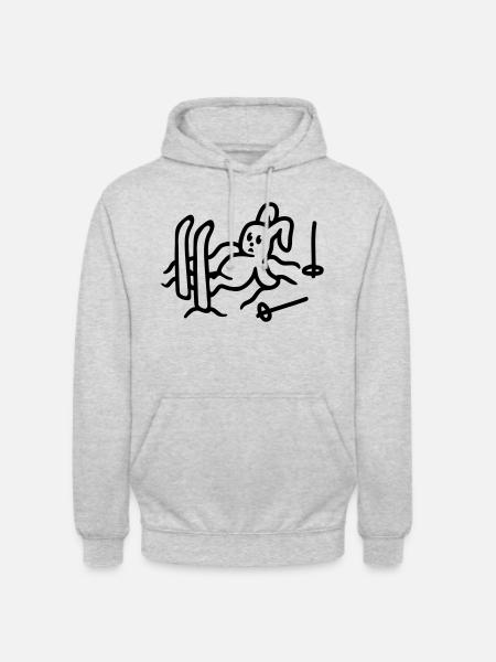 Skihase like - line - Unisex Hoodie - light heather grey