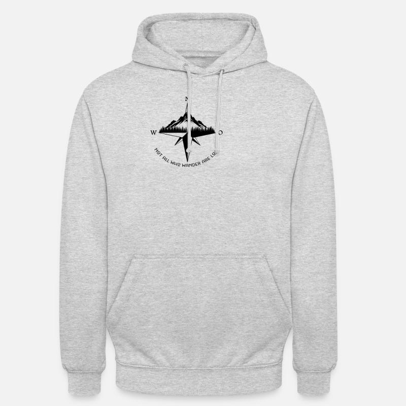 Citation de Wander Compass Mountain - Sweat-shirt à capuche unisexe - gris clair chiné